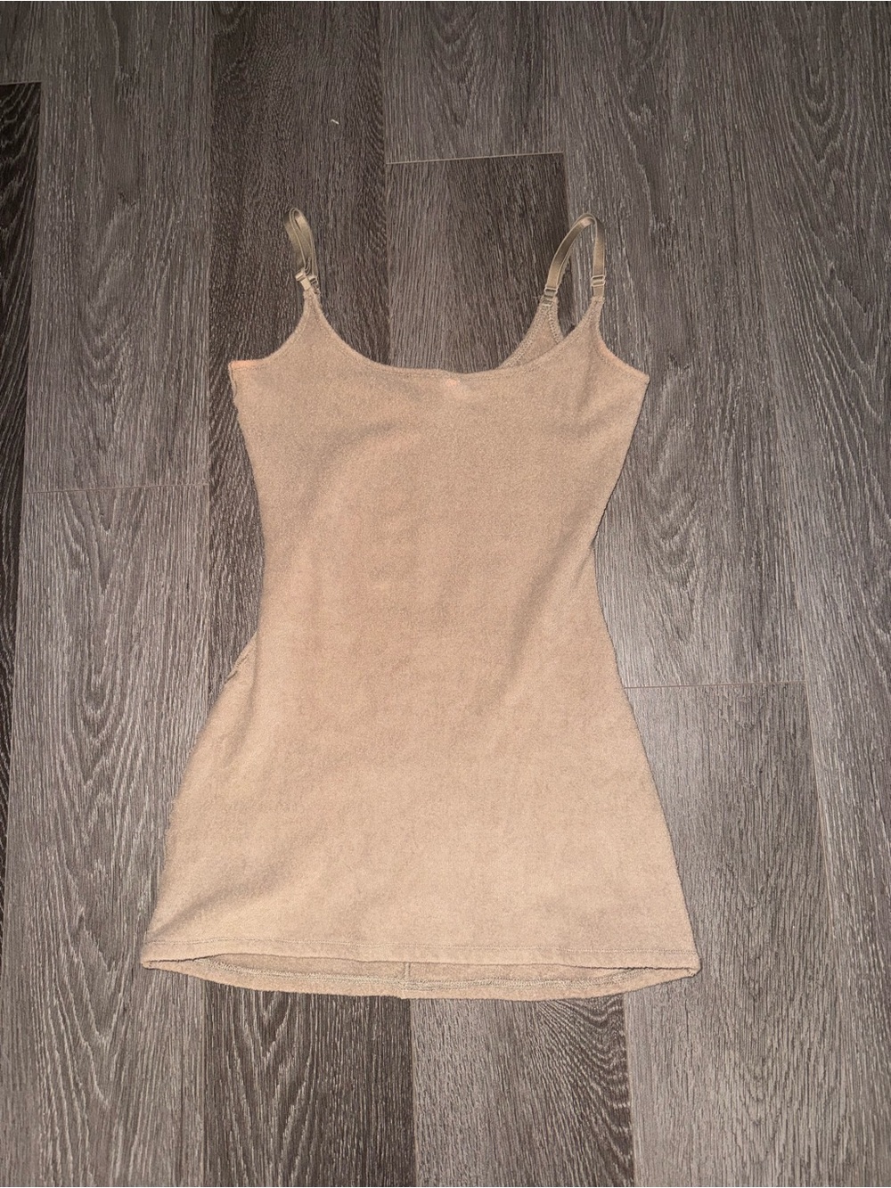 SKIMS Beige Slim Slip Dress with Adjustable Straps